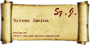 Szives Janina névjegykártya